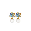 Dyrberg/Kern Veronica Pearl Earrings, Light Blue & Gold