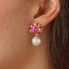 Dyrberg/Kern Veronica Pearl Earrings, Rose & Gold