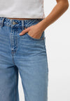 Vero Moda Billie High Rise Barrel Jeans, Medium Blue