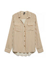 Vero Moda Bumpy Striped Collared Shirt, Beige