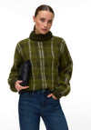Vero Moda High Neck Tartan Print Jumper, Green