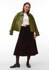 Vero Moda Janice Suede Midi Skirt, Chocolate Brown