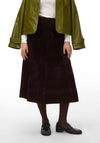 Vero Moda Janice Suede Midi Skirt, Chocolate Brown