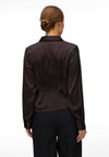 Vero Moda Long Sleeve Pleat Detail Satin Shirt, Chocolate Brown
