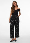 Vero Moda Polka Dot With Belt Trousers, Black
