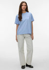 Vero Moda Graphic Printed Back Oversized T-Shirt, Light Blue