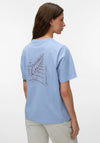 Vero Moda Graphic Printed Back Oversized T-Shirt, Light Blue