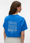 Vero Moda Graphic Printed Back Oversized T-Shirt, Dark Blue