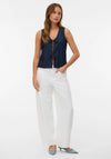 Vero Moda Denim Bow Detail Waistcoat, Blue