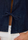Vero Moda Denim Bow Detail Waistcoat, Blue