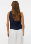 Vero Moda Denim Bow Detail Waistcoat, Blue