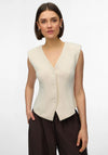 Vero Moda Sleeveless Fitted Waistcoat, Beige