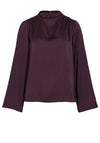 Vila Lutto Satin High Neck Top, Plum Perfect