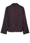 Vila Lutto Satin High Neck Top, Plum Perfect