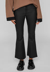 Vila Commit Leather Coated Fitted Flare Jean, Black