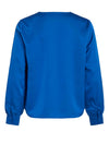 Vila Ellette V-Neck Satin Blouse, Lapis Blue