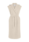 Vila Juice Tie Waist Sleeveless Trench, Birch