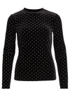 Vila Camy Glitter Polka Dot Velvet Top, Black
