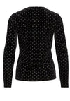 Vila Camy Glitter Polka Dot Velvet Top, Black
