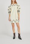 Vila Sada Embroidered Cotton Mini Dress, Cloud Dancer
