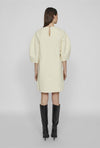 Vila Sada Embroidered Cotton Mini Dress, Cloud Dancer