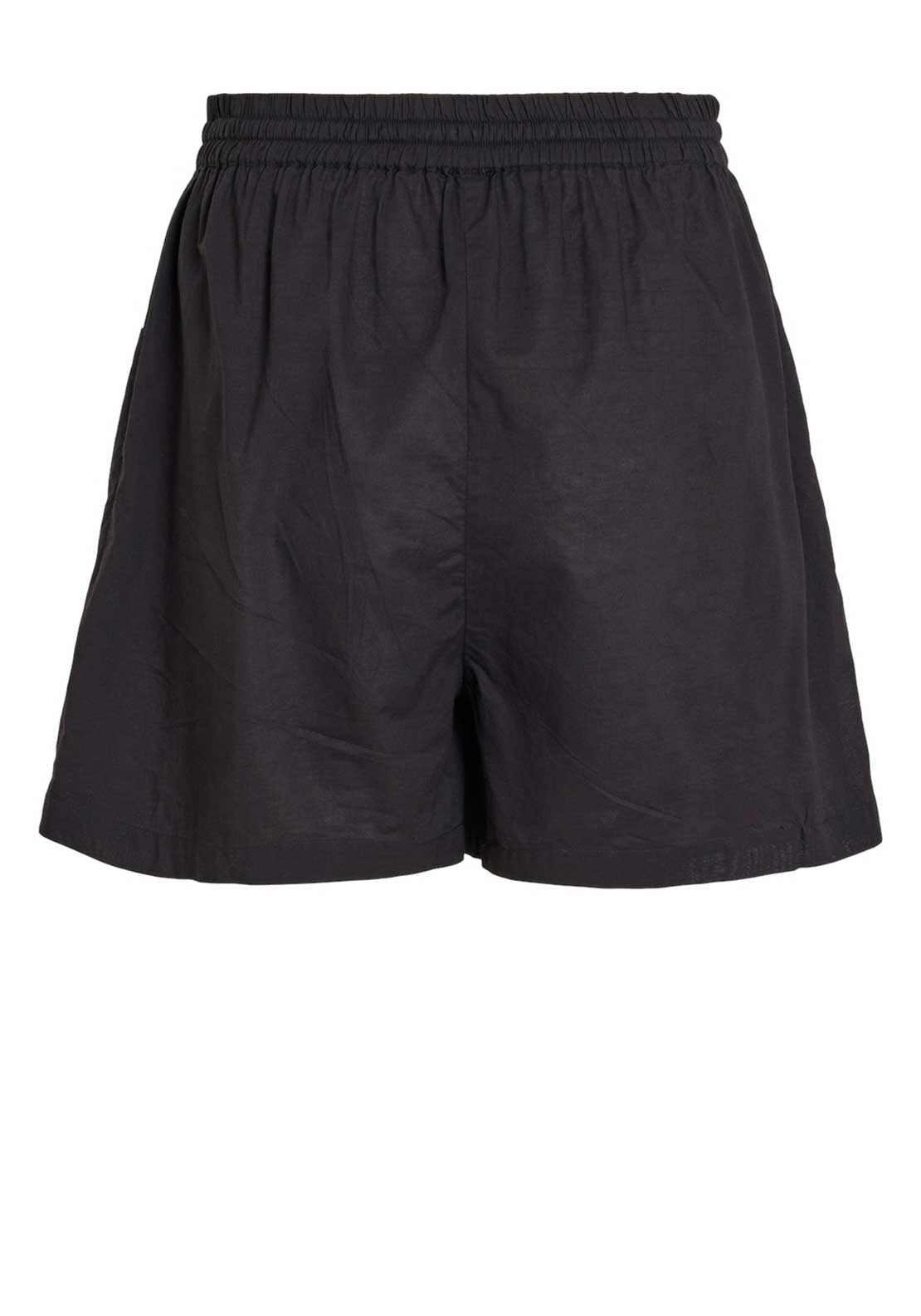 Vila Sella Embroidered Detail Shorts, Black