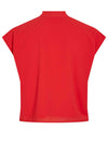 Vila Yasmin Pussy Bow Blouse, Tomato Red