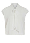 Vila Yasmin Pussy Bow Blouse, Snow White