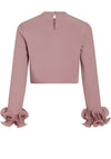 Vila Frigg Frill Sleeve Cuff Cropped Top, Misty Rose