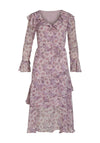 Vila Ariva Floral Print Layered Maxi Dress, Misty Rose