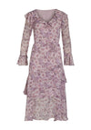 Vila Ariva Floral Print Layered Maxi Dress, Misty Rose