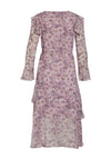 Vila Ariva Floral Print Layered Maxi Dress, Misty Rose