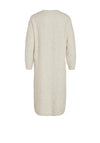 Vila Cilia Knitted Midi Jumper Dress, Natural Melange