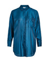 Vila Lamina Woven Sheen Long Shirt, Moroccan Blue