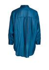 Vila Lamina Woven Sheen Long Shirt, Moroccan Blue