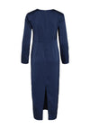 Vila Ravenna Knotted Waist Satin Maxi Dress, Navy Blazer