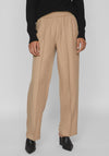 Vila Winnie High Rise Wide Leg Trouser, Cornstalk