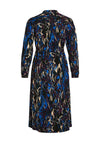 Vila Alma Drawstring Waist Print Midi Dress, Black