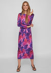 Vila Ravenna Knotted Waist Satin Print Maxi Dress, Love Potion