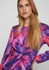 Vila Ravenna Knotted Waist Satin Print Maxi Dress, Love Potion