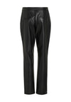 Vila Faux Leather Slim Leg Trouser, Black