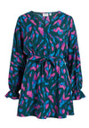 Vila Dogma V-Neck Print Mini Dress, Ponderosa Pine