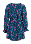 Vila Dogma V-Neck Print Mini Dress, Ponderosa Pine
