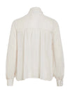 Vila Metallic Bow Tie Neck Blouse, Snow White