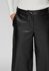 Vila Dagmar Faux Leather Wide Leg Cropped Trouser, Black