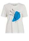 Vila Sybill Leaf Print T-Shirt, Snow White