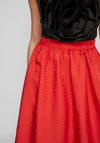 Vila Mabelle Volume Midi Skirt, Medium Red