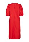 Vila Mabelle Puff Sleeve Midi Dress, Poppy Red