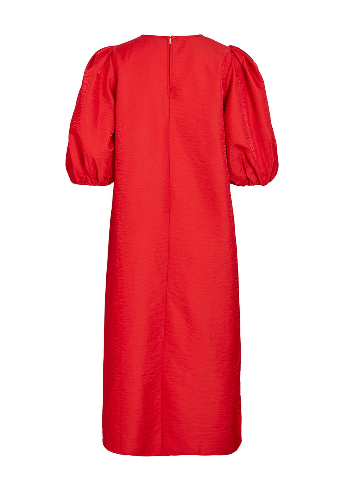 Vila Mabelle Puff Sleeve Midi Dress, Poppy Red