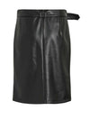 Vila Hennie Coated Buckled Skirt, Black